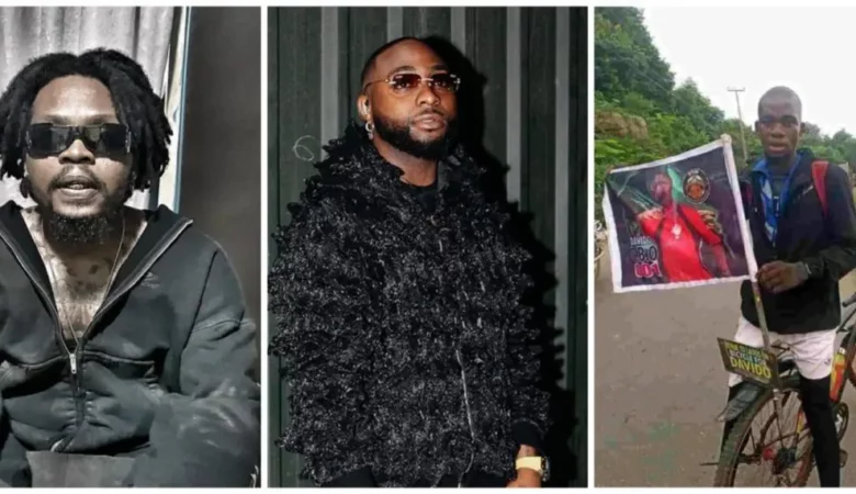 Olamide Reacts as Davido Shuns Man Riding Bicycle from Benue to Lagos to See Him